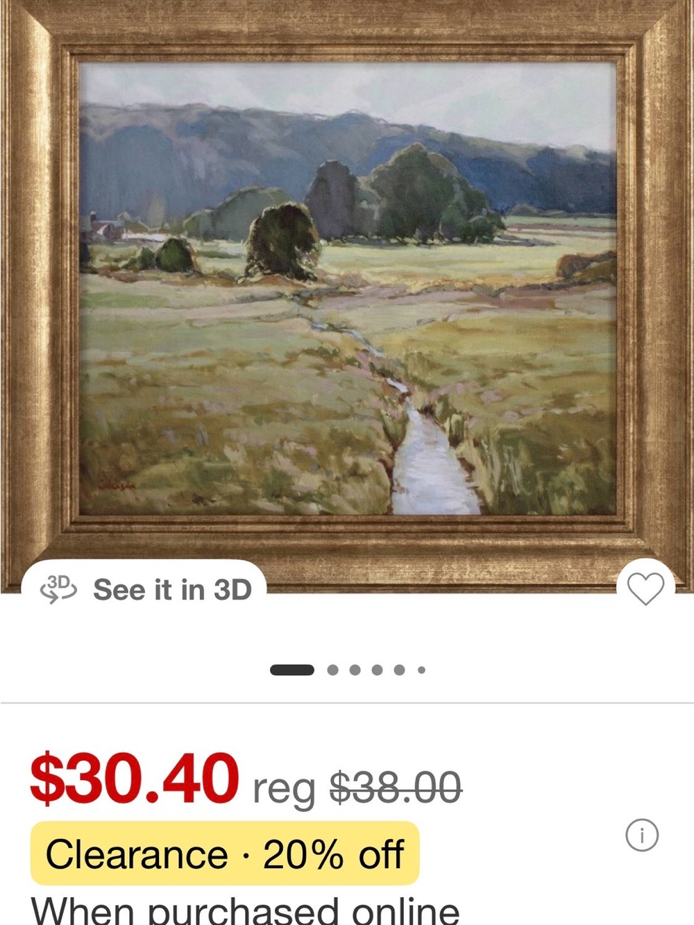 Threshold Framed Meadow Landscape in Green and Gold